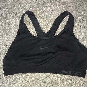 Nike pro black sports bra